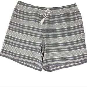 J. Jill  Love Linen/ Cotton blend Striped Shorts - Gray and White